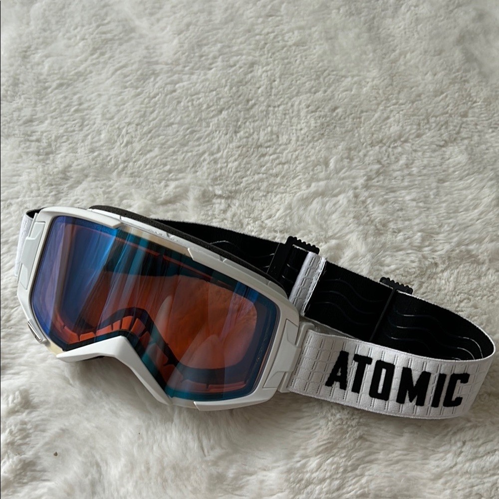 Women's White and Black Ski Goggles